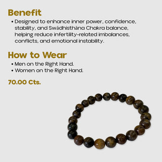 Original Tiger Eye Bead Bracelet – Power, Stability & Chakra Balance