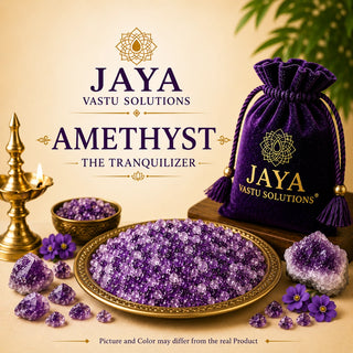 Amethyst crystal for Vastu placed in the Brahmasthan center of the home