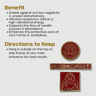 Copper Nazar Battu benefits for protection from evil eye and directions to hang on main entrance