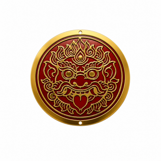 Copper Nazar Battu Kirtimukha for evil eye protection at entrance