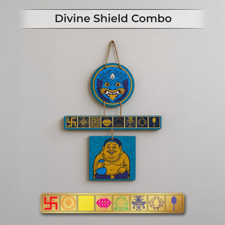 Divine Shield Vastu combo with Suraksha Kavach and Wooden Astamangal