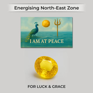 North-East zone Vastu poster with Yellow Sapphire for peace and clarity
