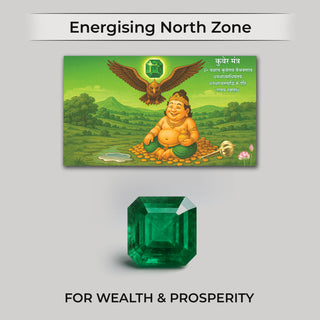 North zone Vastu poster with Emerald for wealth and abundance