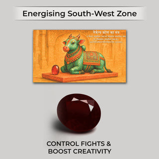 South-West zone Vastu poster with Garnet for stability
