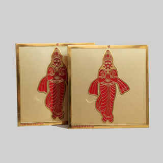 Gold-plated Apsara figurine for Vastu entrance and mandir