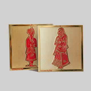 Gold-plated couple figurine for Vastu entrance and living room