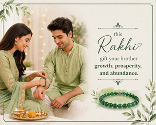 Green aventurine bracelet gifted this Rakhi for growth, prosperity and abundance