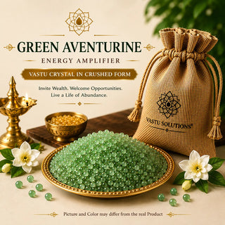 Green Aventurine crystal for Vastu placed in North direction for career growth