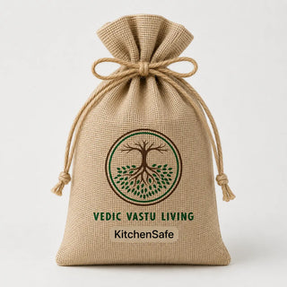 KitchenSafe jute pouch by Vedic Vastu Living, AuraSafe collection Vastu remedy for the kitchen