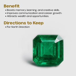 Natural emerald gemstone for North direction - boosts memory, career growth and attracts wealth