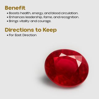 Natural ruby gemstone for East direction - boosts health, leadership and vitality