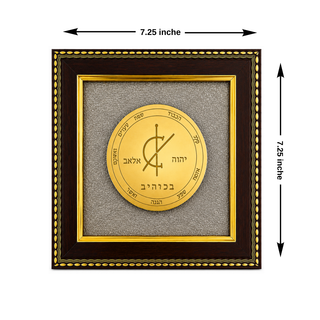 Nitika Symbol decorative frame dimensions, 7.25 by 7.25 inch wall plaque