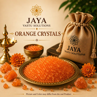 Orange crystal for Vastu placed in South-West for confidence and family bonds