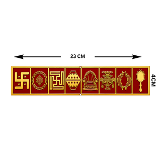 Premium copper Ashtamangal main door plate size 23 x 4 cm with 8 auspicious symbols