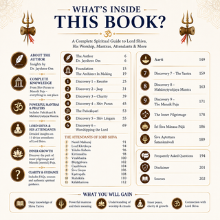 What's inside the SHIV book - table of contents covering Shiv Puran, mantras, 11 attendants of Lord Shiva and mansik puja