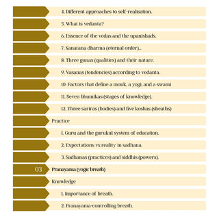 Table of contents for Spirituality Simplified - vedanta concepts continued and Chapter 3 pranayama yogic breath