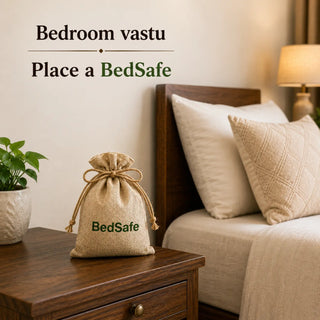 BedSafe jute pouch for bedroom Vastu and deep sleep, part of the Vastu Wellness Kit