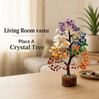 Seven chakra crystal tree for living room Vastu, part of the Vastu Wellness Kit