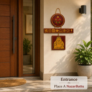Nazar Battu entrance door hanging to remove negative energy, part of the Vastu Wellness Kit